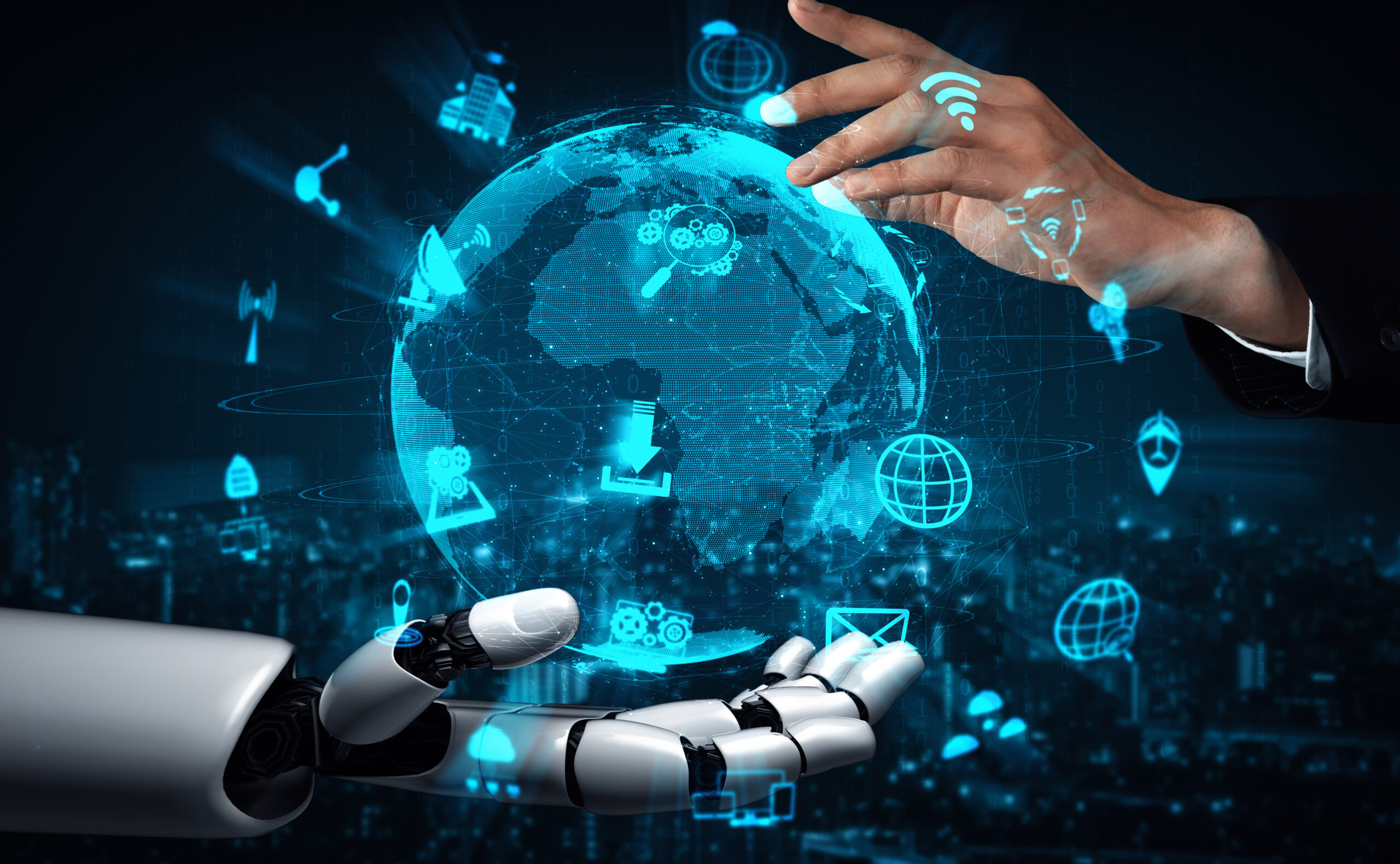 Artificial Intelligence - robot and human